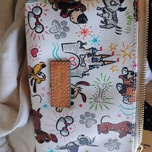 Dooney & Bourke White Multicolor Character Print Wristlet